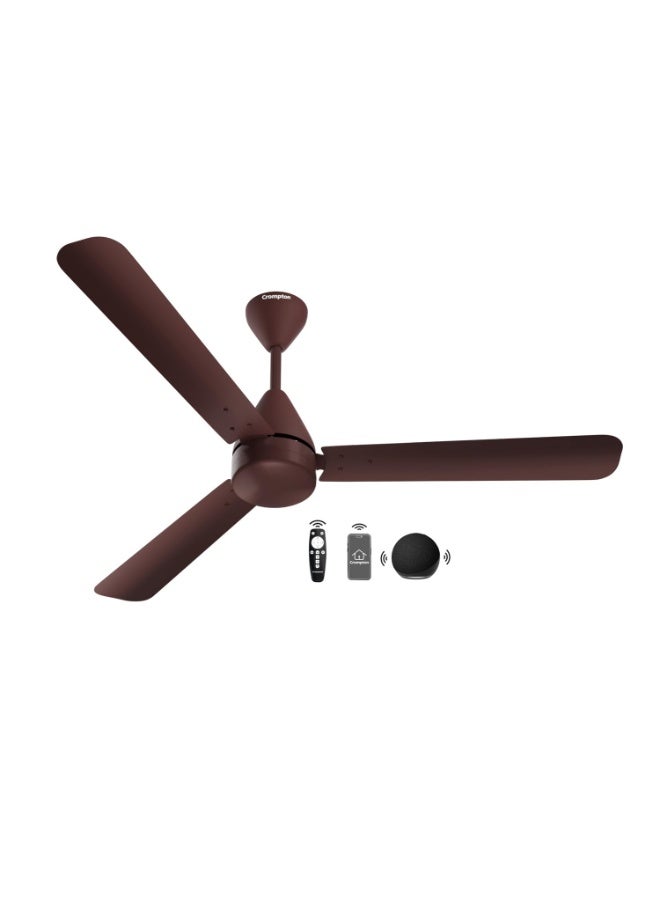 Crompton Energion Hyperjet Smart 1200mm BLDC Ceiling Fan | Wi-Fi, Bluetooth & Remote | Alexa & Ok Google | BEE 5 Star Energy Rated | High Air Delivery | 2 Year Manufacturer Warranty | Brown - Image 1